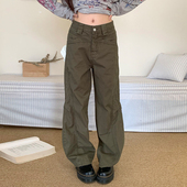 复古牛仔裤 裤 女夏季 显瘦百搭工装 子 设计感直筒裤 橘子树在哪儿美式