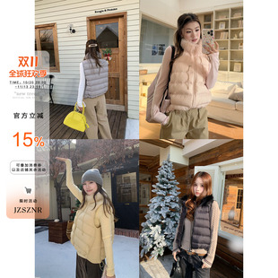 橘子树在哪儿韩系毛领羽绒马甲外套女冬保暖叠穿显瘦百搭无袖马夹