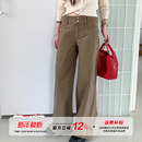 子 女秋设计感重磅宽松百搭双扣裤 橘子树在哪儿美式 复古直筒牛仔裤