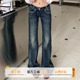子 复古弹力直筒显瘦百搭裤 橘子树在哪儿低腰水洗猫须牛仔裤 女春季