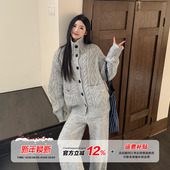 两件套 女秋冬针织开衫 限时价 阔腿裤 橘子树在哪儿韩系毛衣套装