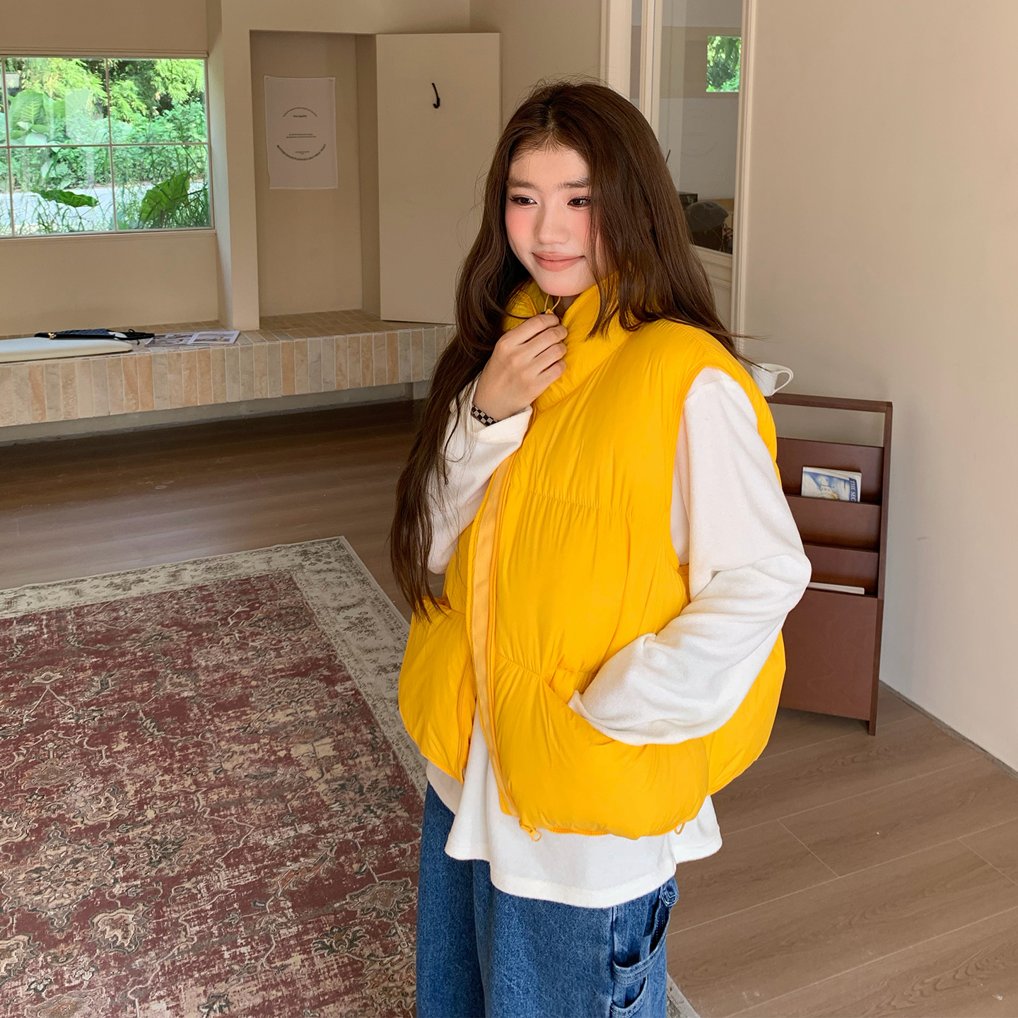 橘子树在哪儿韩系保暖羽绒马甲外套女冬季设计感外穿显瘦百搭马夹