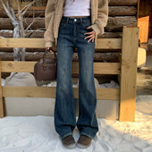 限时价 弹力马蹄裤 橘子树在哪儿高腰加绒微喇牛仔裤 女款 子 冬季