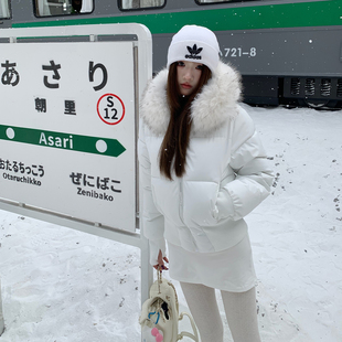 橘子树在哪儿韩系毛领棉衣棉服冬季女款设计感收腰显瘦百搭短外套