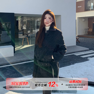 橘子树在哪儿韩系夹棉毛呢大衣女冬季高级感富家千金显瘦气质外套