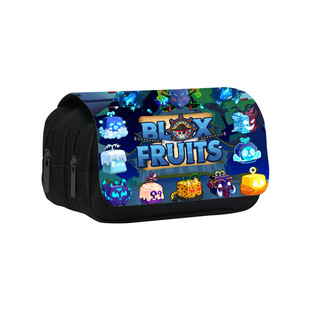 ROBLOX游戏blox 恶魔果实中小学生铅笔文具袋 fruits印花双层笔袋