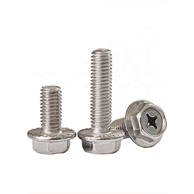 304不锈钢十字法兰面螺钉外六角
