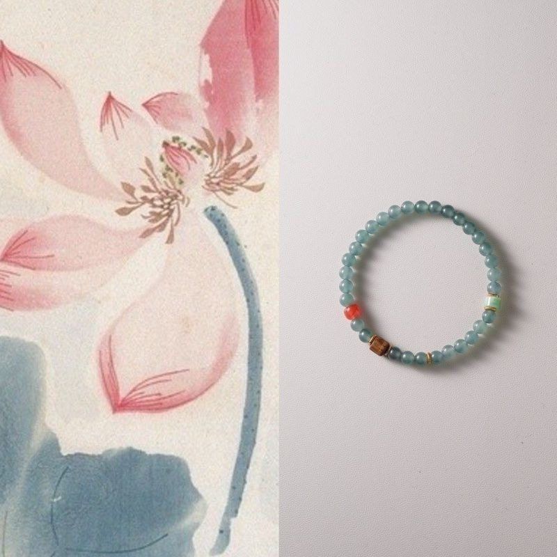 沉香货蓝水手串翡翠手链新中式