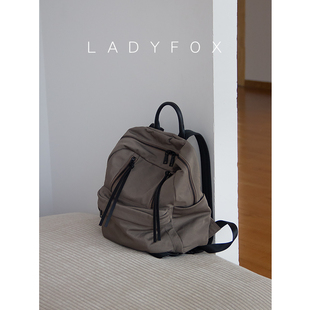 女士休闲背包大容量百搭出游旅行电脑包 LADYFOX双肩包女2025新款