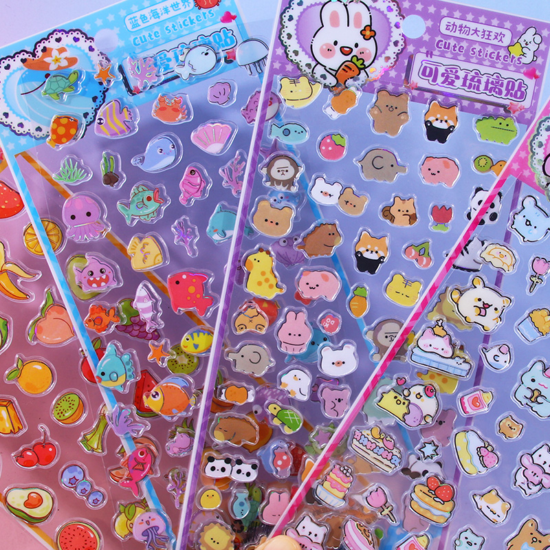 3D立体透明琉璃贴画女孩儿童