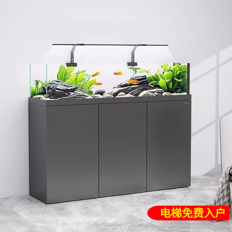 森森极窄溪流鱼缸客厅新款超白玻璃家用中型底滤金鱼缸底滤造景缸