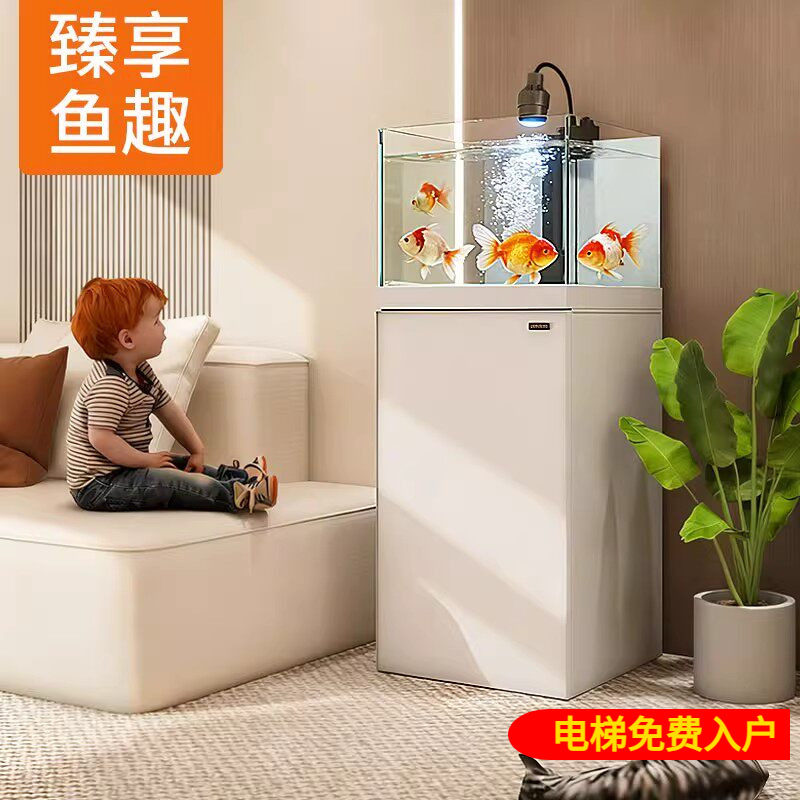 森森鱼缸小型客厅超白玻璃底过滤方缸 2025新款溪流缸鱼缸水族箱
