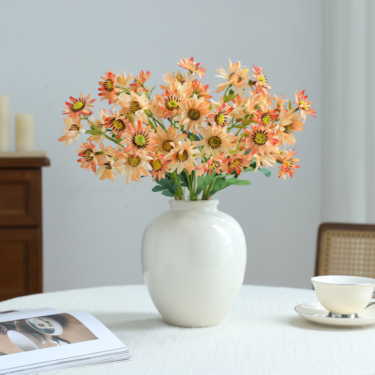 秋色野菊仿真花高档假花客厅餐桌花艺装饰干花摆件玄关电视柜摆设,家居饰品,仿真花/假花,淘宝优惠券,粉丝福利购,淘宝优惠卷