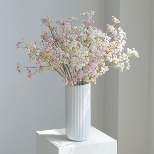 饰花艺餐桌塑料花插花摆件婚庆花 Ins风仿真单枝满天星客厅假花装