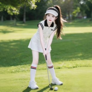 女童POLO衫套装夏装2026新款儿童洋气韩版女大童夏季学院风两件套