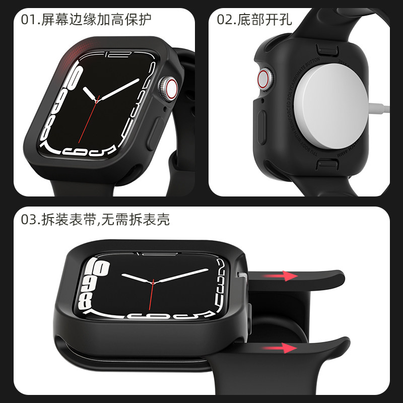 AMERICAN BIG BRAND SWITCHEASY FOR APPLE APPLE WATCH S7 8 9 9 SILICONE SOFT CASE 6 SE 5 4 DROP RESISTANT WATCH CASE IWATCH40 41 44 45MM