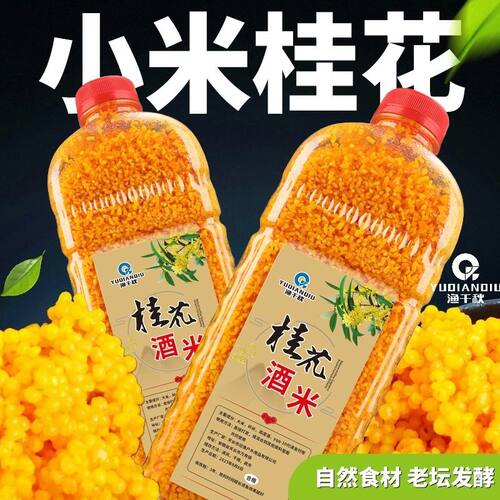渔千秋纯小米桂花打窝酒米秋冬野钓鲫鱼碎米正宗金黄米秋季沾钩钓