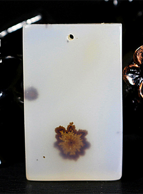 海洋玉髓玛瑙平安无事牌吊坠项链