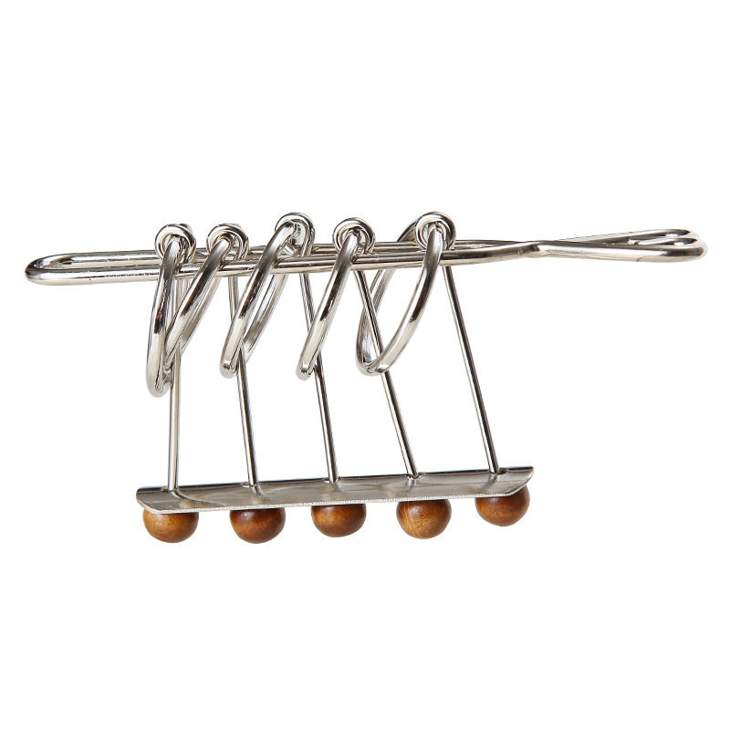 金属益智玩具五连环学生教学玩具儿童早教解环解锁 解九连环5连环