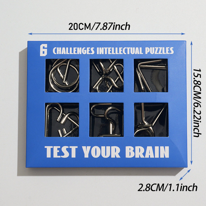 加粗智力扣6件套 解锁解环系列金属儿童益智解环解扣套装厂家
