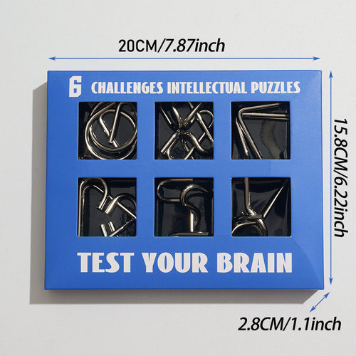 加粗智力扣6件套 解锁解环系列金属儿童益智解环解扣套装厂家