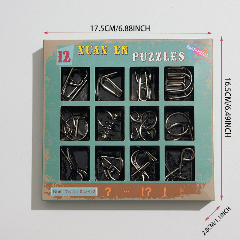 九连环智力口套装儿童解压益智解锁玩具九连环金属套装孔明锁