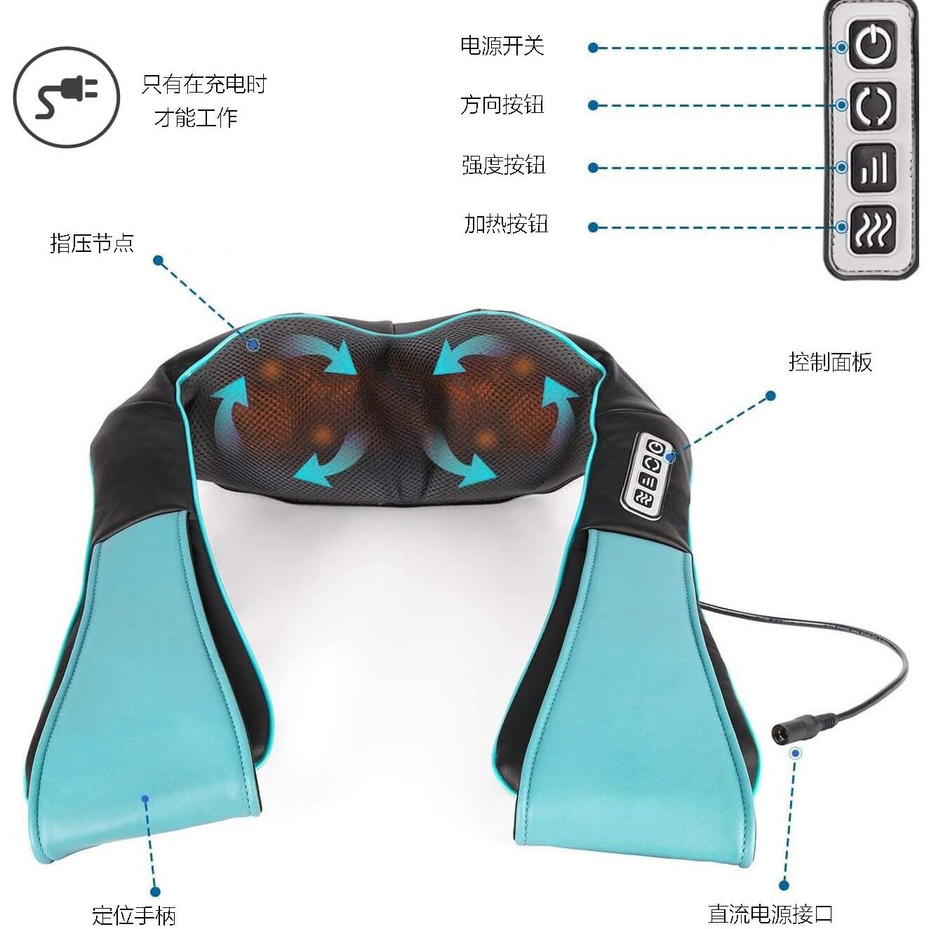 厂家直销按摩披肩 颈椎按摩器 电动肩颈腰披肩 车载揉捏按摩披肩