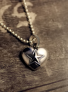 一休制作纳瓦霍纯银爱心吊坠