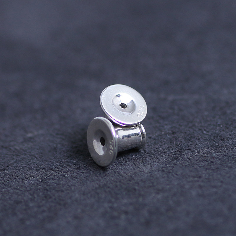 一休老银匠 1mm/0.8mm专用耳堵 耳钉后塞 925纯银 耳钉帽耳环配件