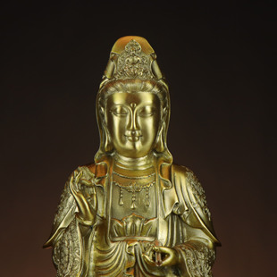 杨铜记 铜 做莲花 观世音菩萨铜像新 柳枝