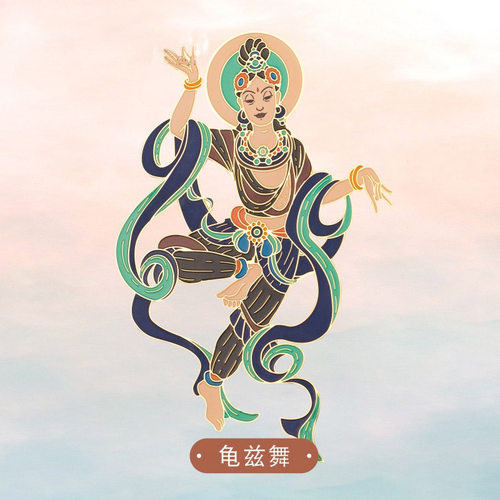 新疆博物馆大唐龟兹乐舞金属书签箜篌文创生日礼物民族纪念工艺品