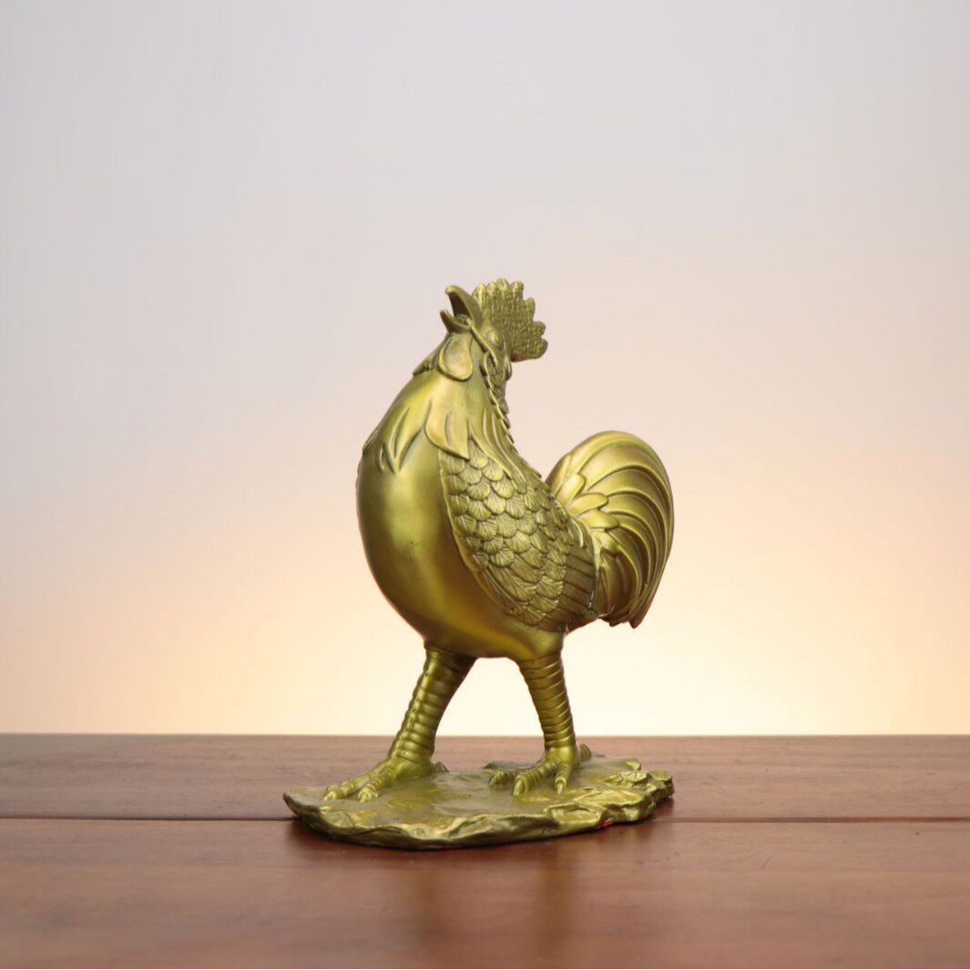 铜鸡摆件黄铜公鸡金鸡元宝鸡家居生肖吉祥物客厅装饰品工艺品摆设