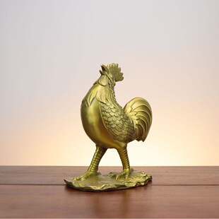 铜鸡摆件黄铜公鸡金鸡元宝鸡家居生肖吉祥物客厅装饰品工艺品摆设
