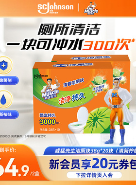 自动冲洗洁厕块洁厕宝除臭除垢蓝泡泡青柠檬香38g*20块