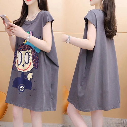 大码胖mm设计感无袖T恤女