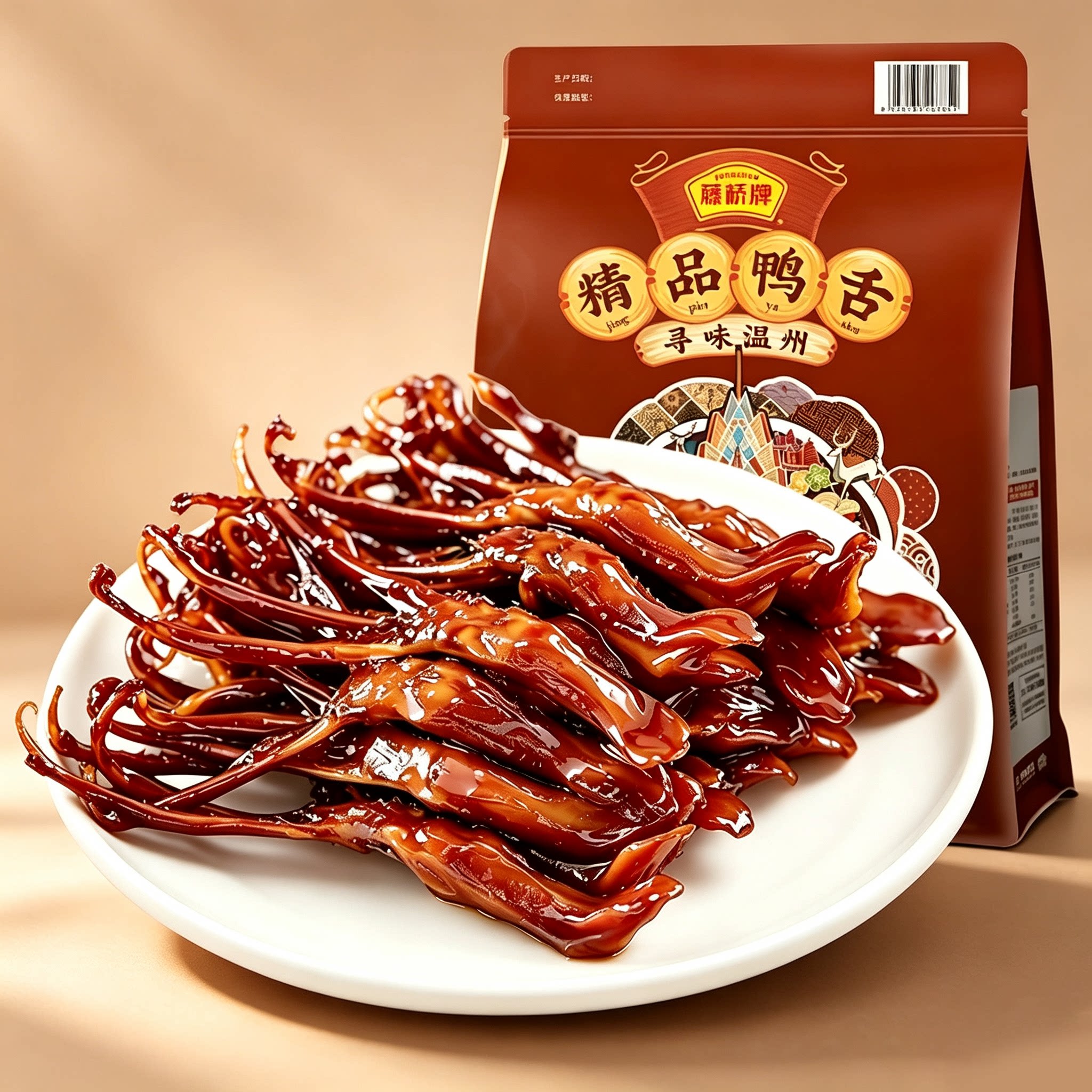【新品上市】藤桥牌温州特产开袋即食老卤味鸭舌办公室零食428g