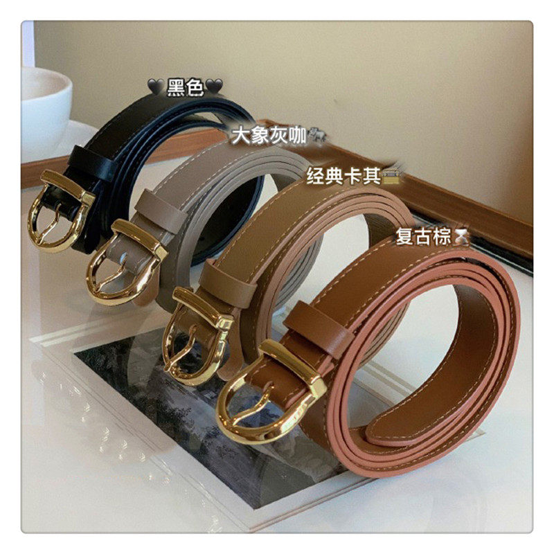 南瓜谷 小牛皮金扣皮带~意大利纳帕头层牛皮腰带提高腰线 PS0075