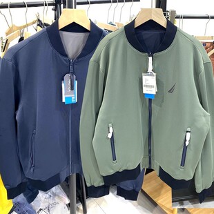 诺帝卡/NAUTICA男士春季两面穿棒球领薄款弹力休闲夹克外套JC9397