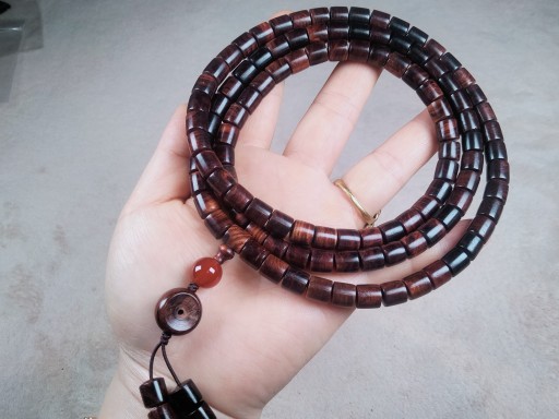 正宗海南黄花梨紫油梨桶珠8*8*108颗老料手串手链男款红木送礼