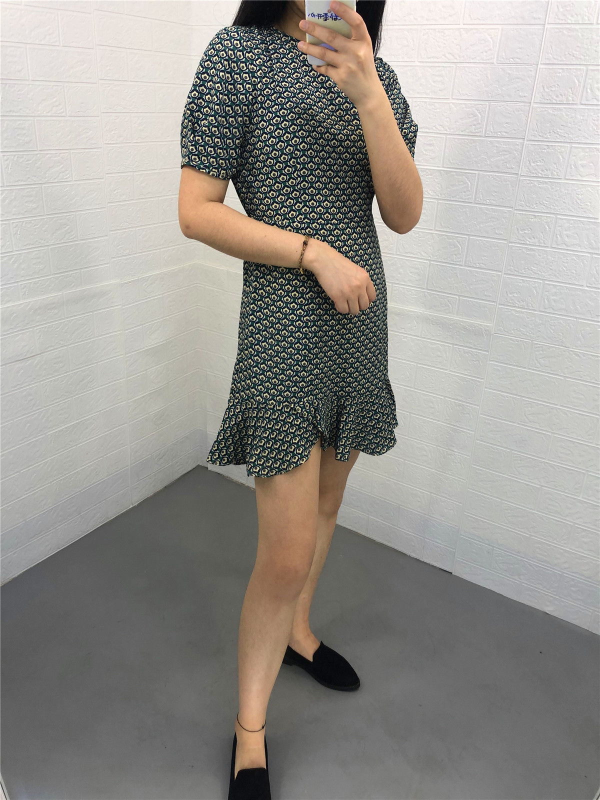 米蔻百家好夏季新款韩版修身显瘦圆领女式连衣裙HUOP427A