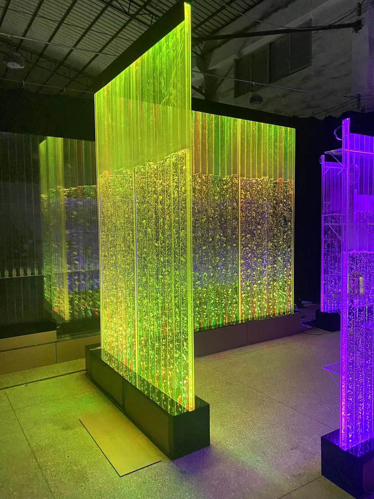 专业定制水幕墙气泡墙屏风隔断风水墙流水墙厂价直销按需定制七彩