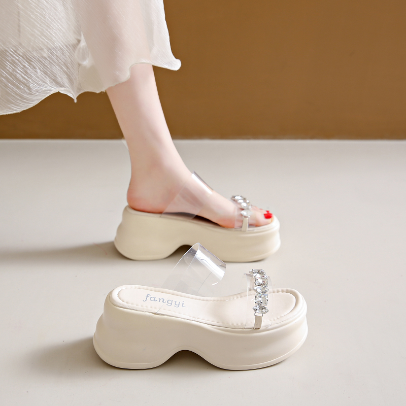 永希女鞋凉拖仙女风白色超火