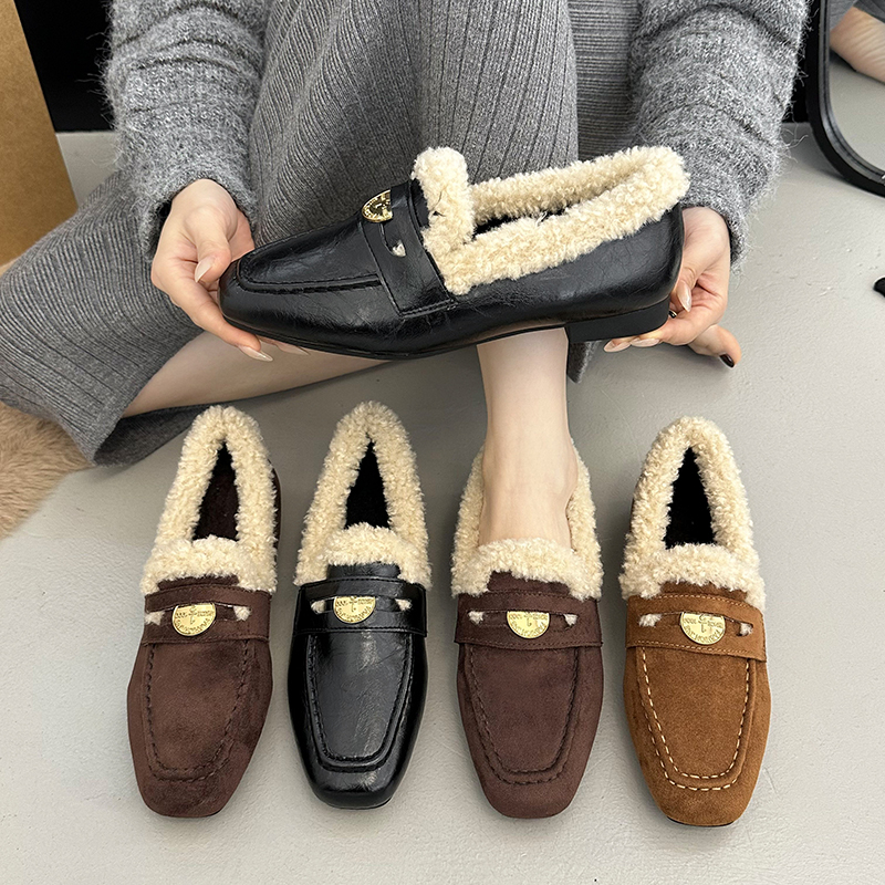 永希女鞋百搭英伦风棉鞋