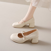 温柔配裙子高跟鞋 玛丽珍女鞋 百搭法式 中粗跟单鞋 2026新款 春秋时尚