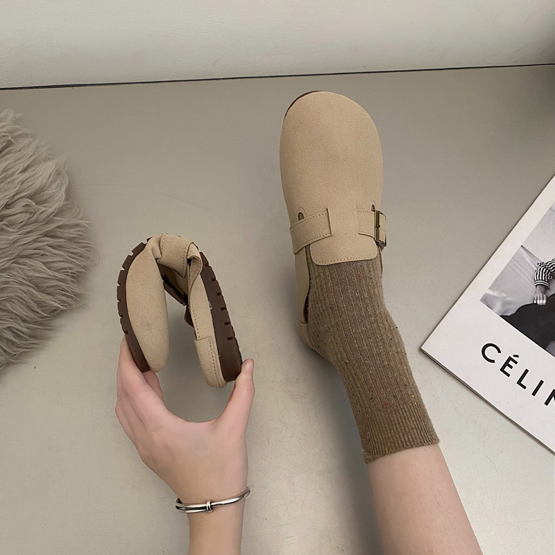 永希女鞋时尚休闲皮带扣勃肯鞋