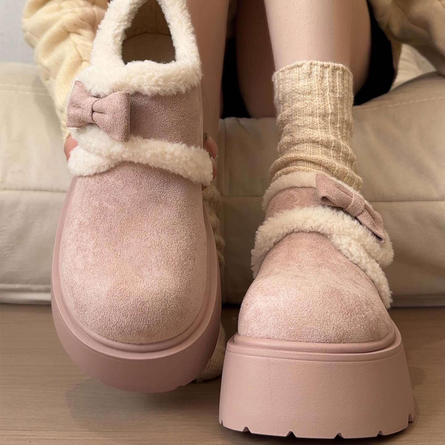 永希女鞋小个子保暖复古雪地靴棉