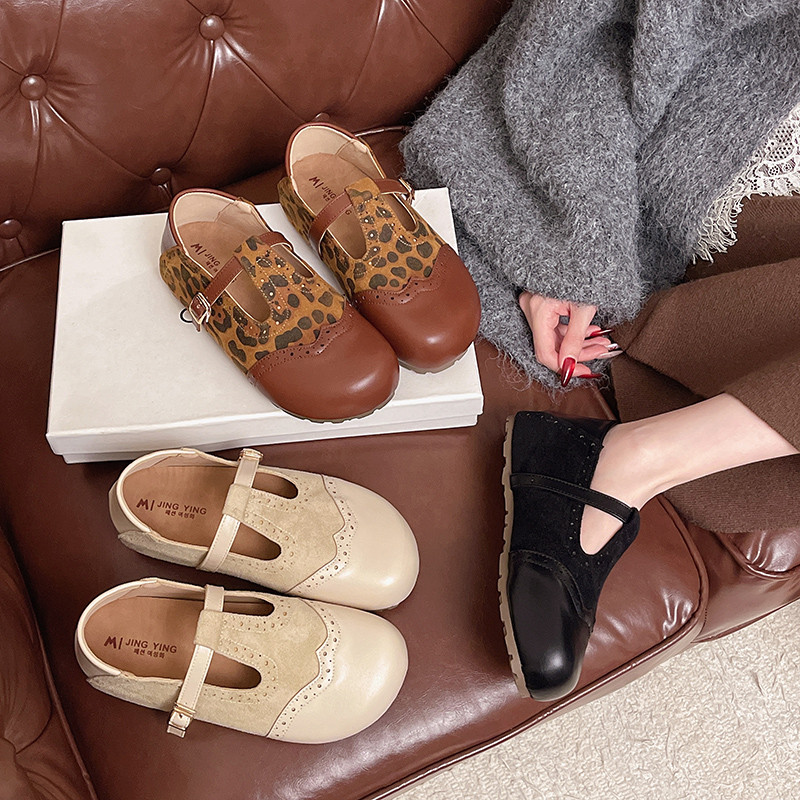 法式复古玛丽珍鞋女2026春季新款内增高百搭单鞋小个子豹纹小皮鞋,女鞋,深口单鞋,淘宝优惠券,粉丝福利购,淘宝优惠卷
