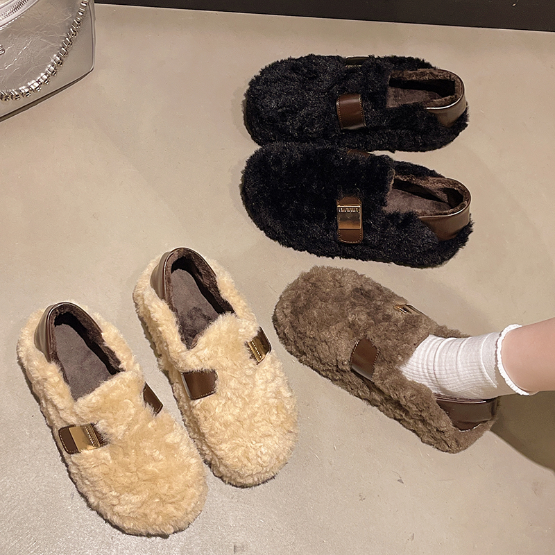 永希女鞋懒人小个子棉鞋