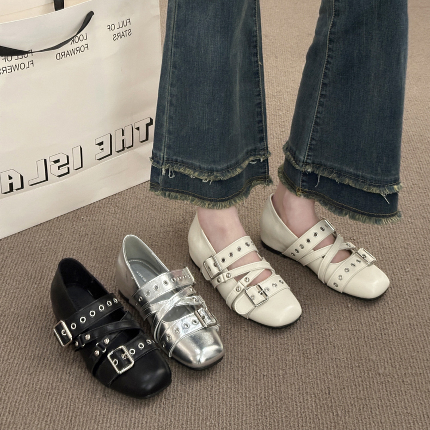法式皮带扣玛丽珍女鞋2026新款春季芭蕾风平底鞋内增高单鞋小皮鞋,女鞋,浅口单鞋,淘宝优惠券,粉丝福利购,淘宝优惠卷