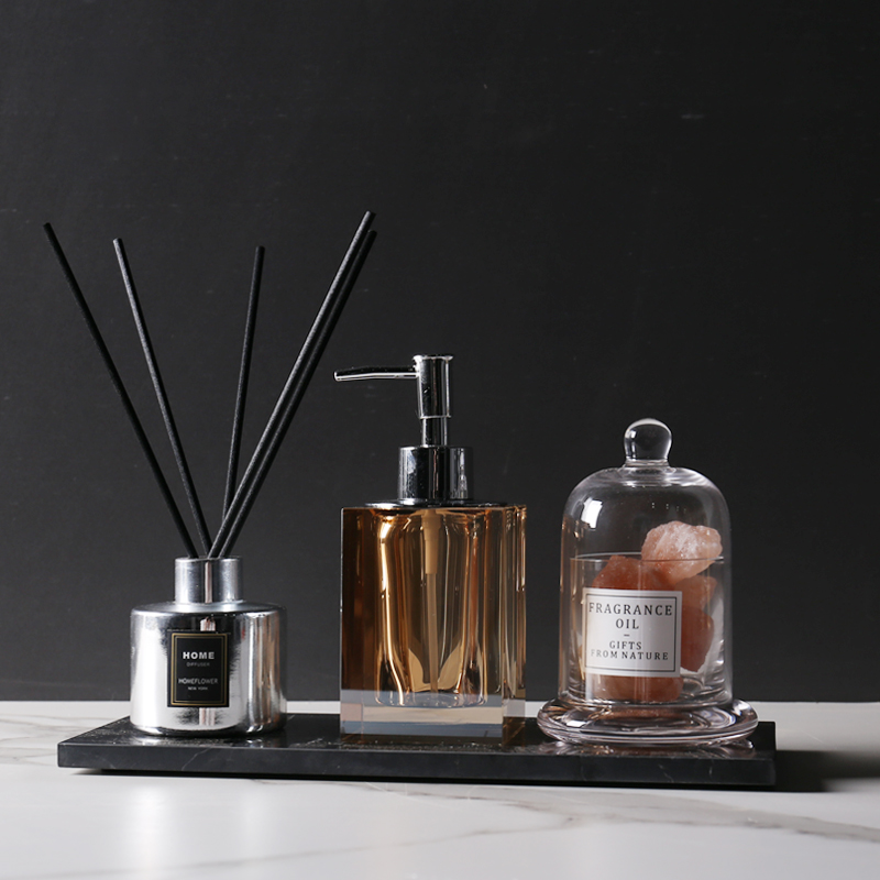 轻奢样板房水晶洗手液瓶香薰摆设